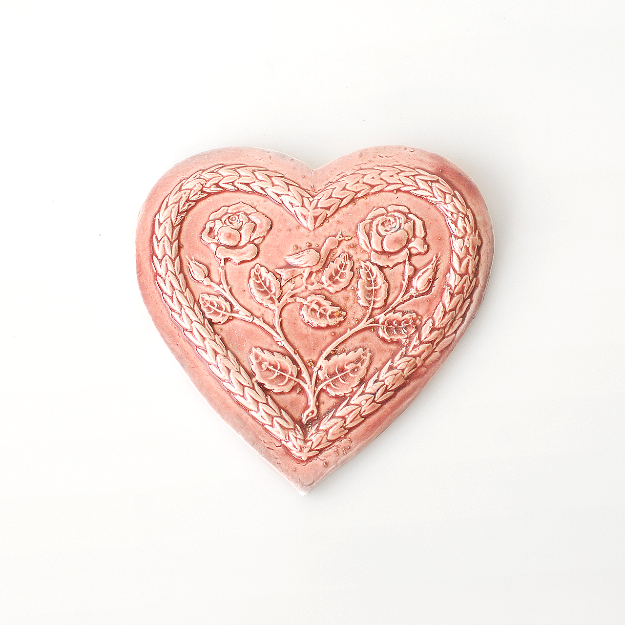 Изображение Панно на стену Сердце керамическое, с розами