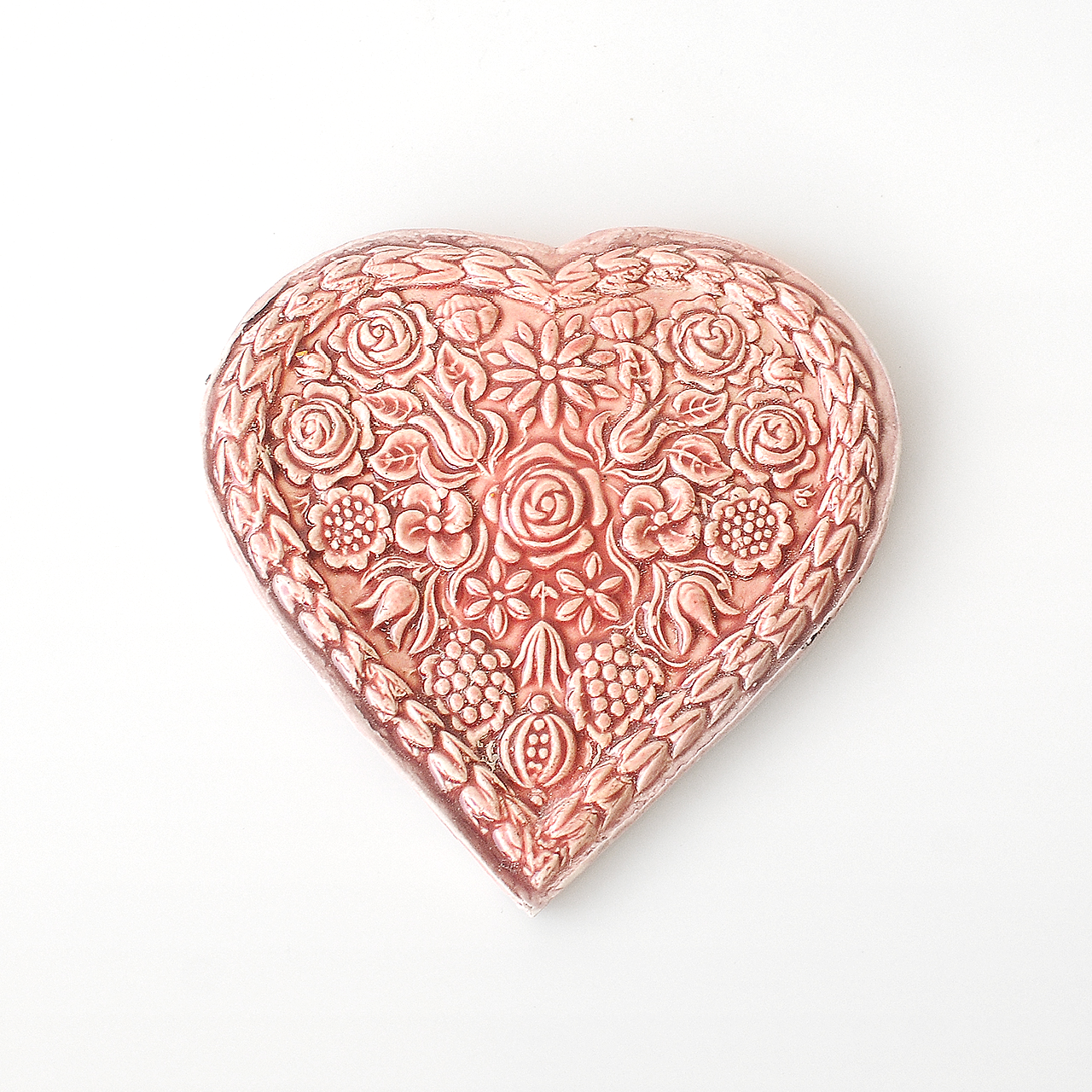 Изображение Панно на стену Сердце керамическое, с гранатами и цветами