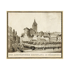 Изображение Виниловые мaгниты Площадь Альтштадской кирхи и Королевский замок 1830 год