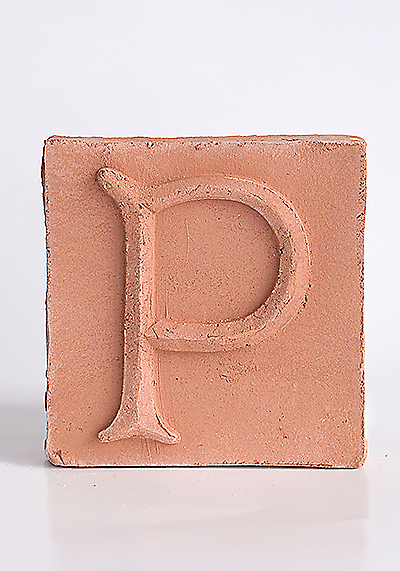 Изображение Плиточный алфавит Литера «P», малая терракотовая